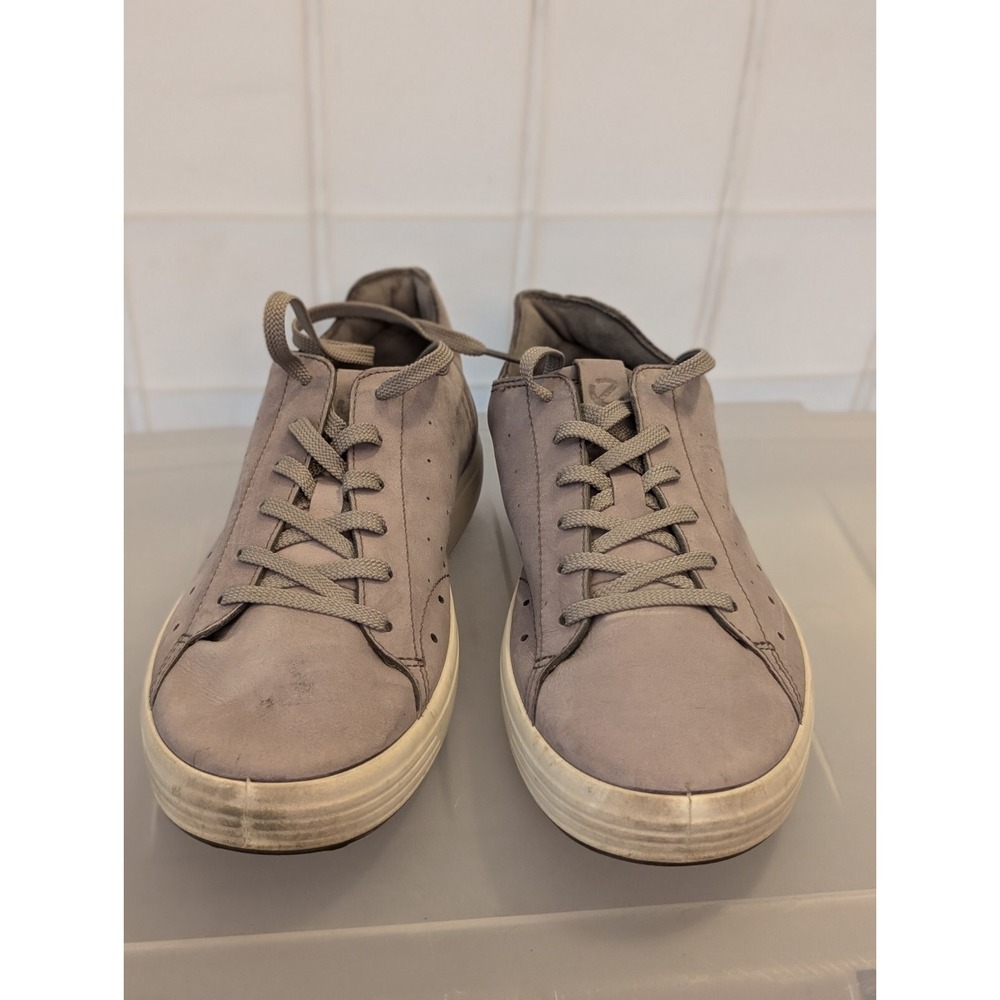 Ecco Mens Soft 7 Cloud Sneakers Shoes Gray Nubuck Leather 45 EU / 11 US